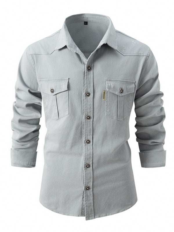 Stylish Long Sleeve Casual Business Shirt for Men – Elevate Your Everyday Look - MENLL