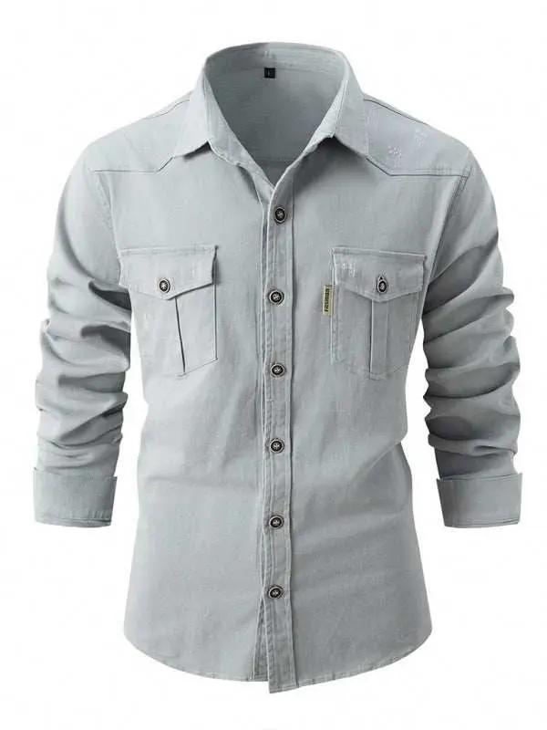 Stylish Long Sleeve Casual Business Shirt for Men – Elevate Your Everyday Look - MENLL