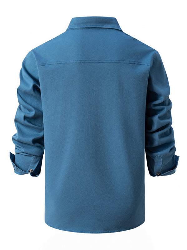Stylish Long Sleeve Casual Business Shirt for Men – Elevate Your Everyday Look - MENLL
