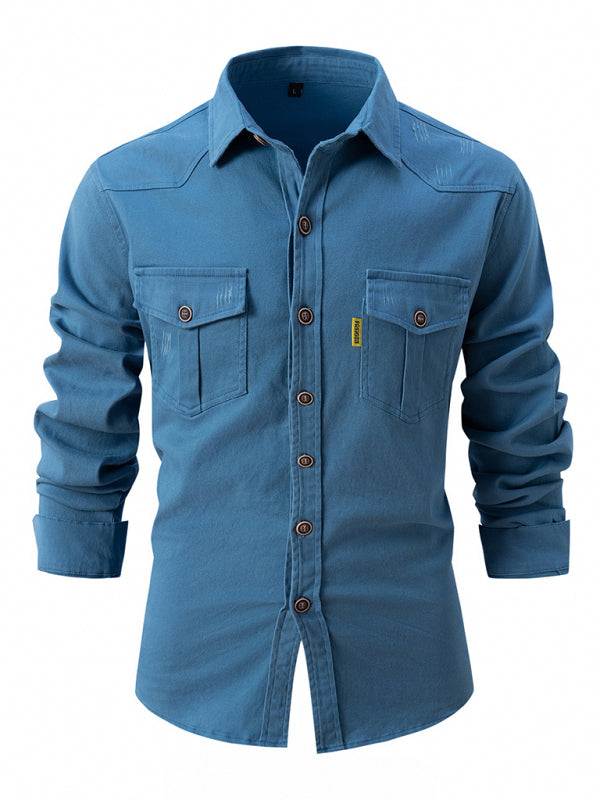 Stylish Long Sleeve Casual Business Shirt for Men – Elevate Your Everyday Look - MENLL