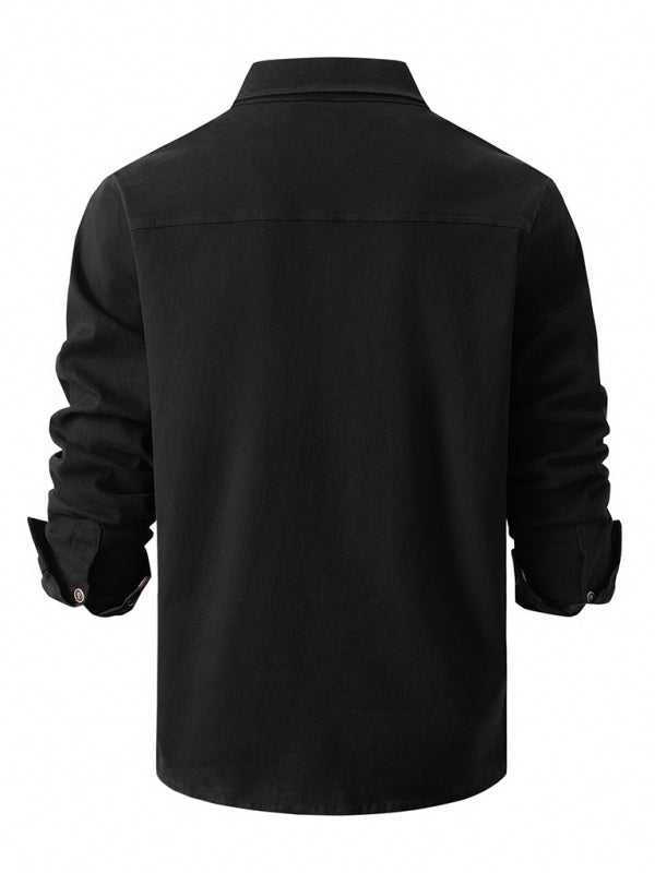 Stylish Long Sleeve Casual Business Shirt for Men – Elevate Your Everyday Look - MENLL