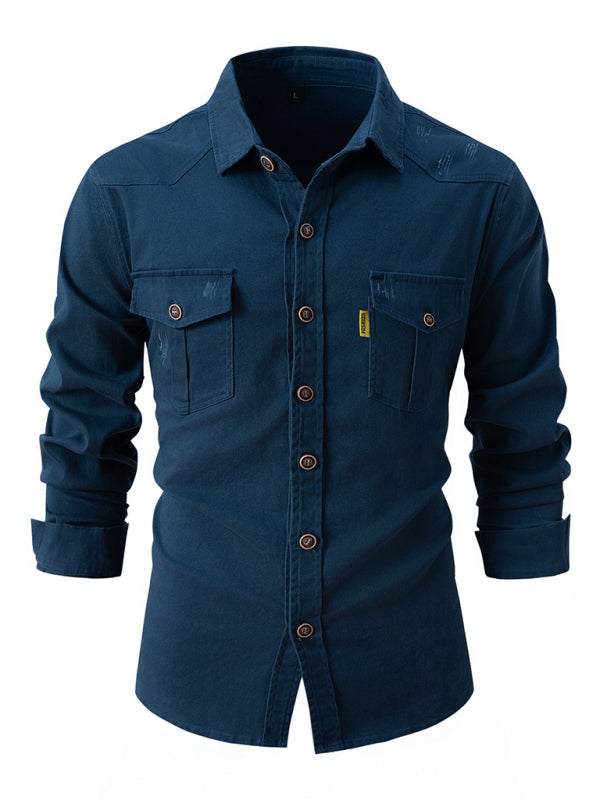 Stylish Long Sleeve Casual Business Shirt for Men – Elevate Your Everyday Look - MENLL