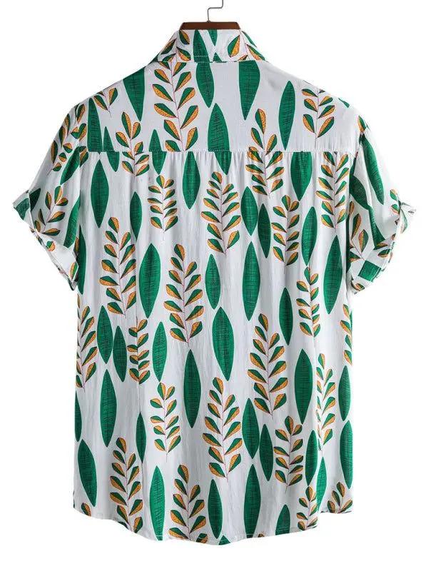 Vibrant Floral Paradise: Men's Casual Short Sleeve Summer Shirt - MENLL