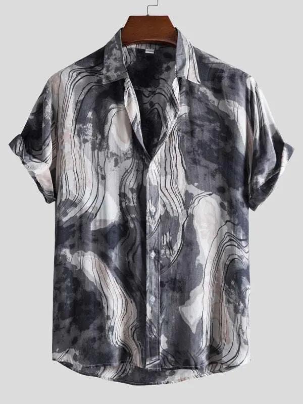Vibrant Floral Paradise: Men's Casual Short Sleeve Summer Shirt - MENLL