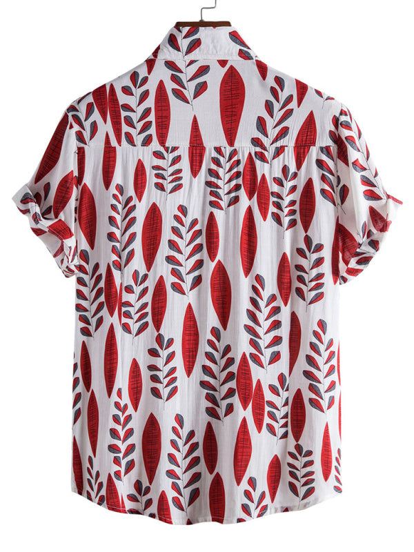 Vibrant Floral Paradise: Men's Casual Short Sleeve Summer Shirt - MENLL