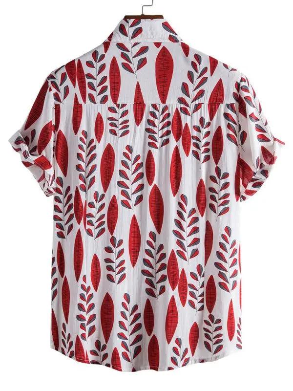 Vibrant Floral Paradise: Men's Casual Short Sleeve Summer Shirt - MENLL