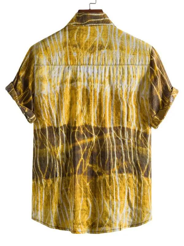 Vibrant Floral Paradise: Men's Casual Short Sleeve Summer Shirt - MENLL