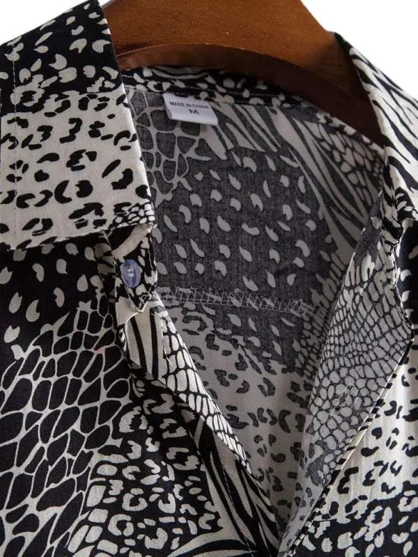 Vibrant Floral Paradise: Men's Casual Short Sleeve Summer Shirt - MENLL