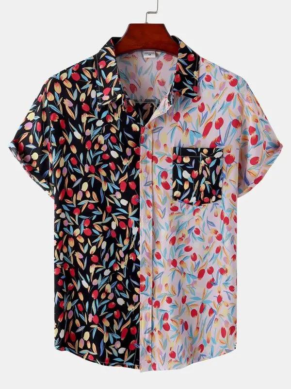 Vibrant Hawaiian-Inspired Short Sleeve Shirt for Men – Effortless Style & Comfort - MENLL