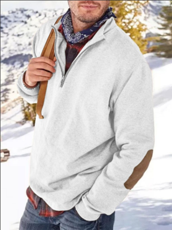 Stylish Men's Casual Half-Zip Pullover Sweatshirt for Effortless Comfort
