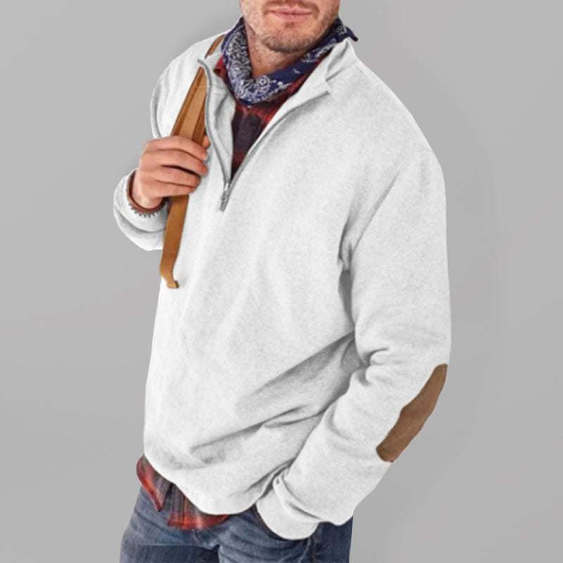 Stylish Men's Casual Half-Zip Pullover Sweatshirt for Effortless Comfort