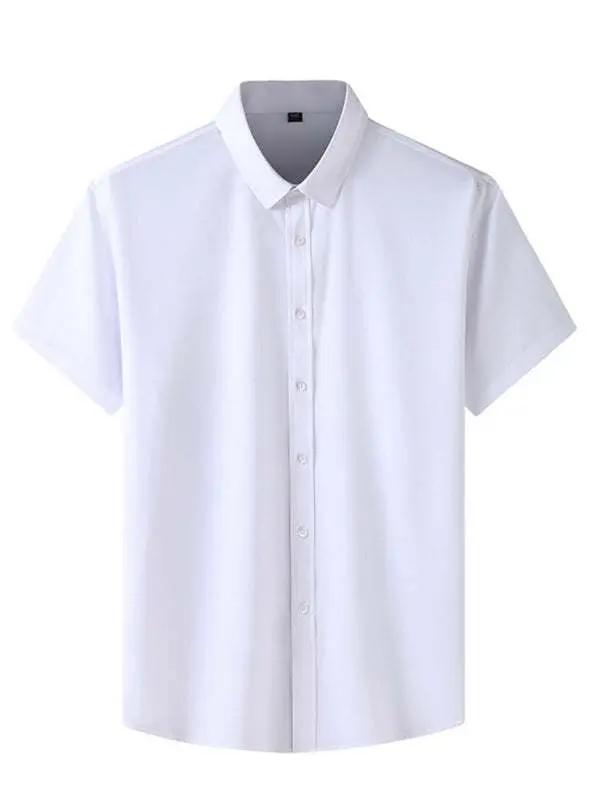 Stylish Plus Size Men's Lightweight Stretch Short Sleeve Shirt for Effortless Summer Style - MENLL