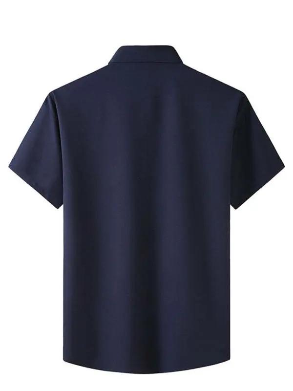 Stylish Plus Size Men's Lightweight Stretch Short Sleeve Shirt for Effortless Summer Style - MENLL