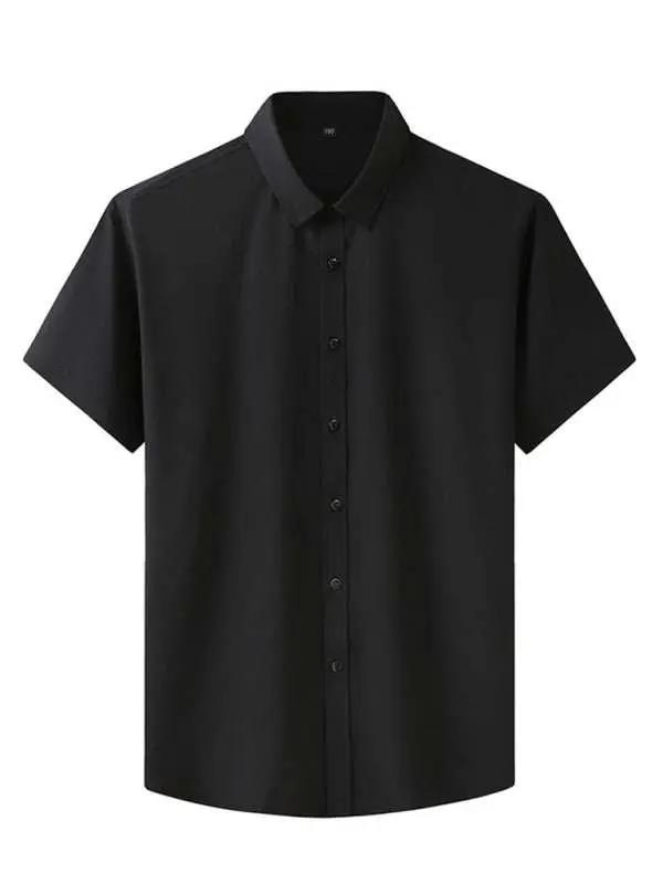 Stylish Plus Size Men's Lightweight Stretch Short Sleeve Shirt for Effortless Summer Style - MENLL