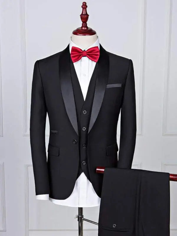 Men's Stylish Lapel Collar Business Suit - MENLL