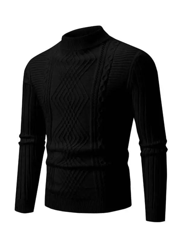 MENLL Cashmere Jacquard Sweater Men's Stylish Knit Top Soft & Warm by MENLL