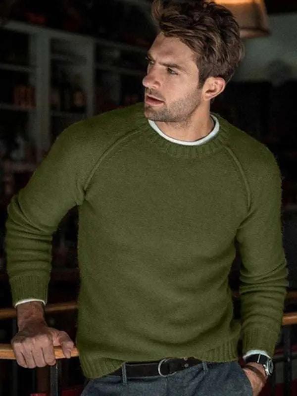Stylish Men's Slim Fit Round Neck Sweaters for Effortless Leisure - MENLL