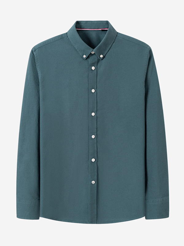 Classic Comfort: Men's Luxe Brushed Cotton Oxford Shirt - MENLL