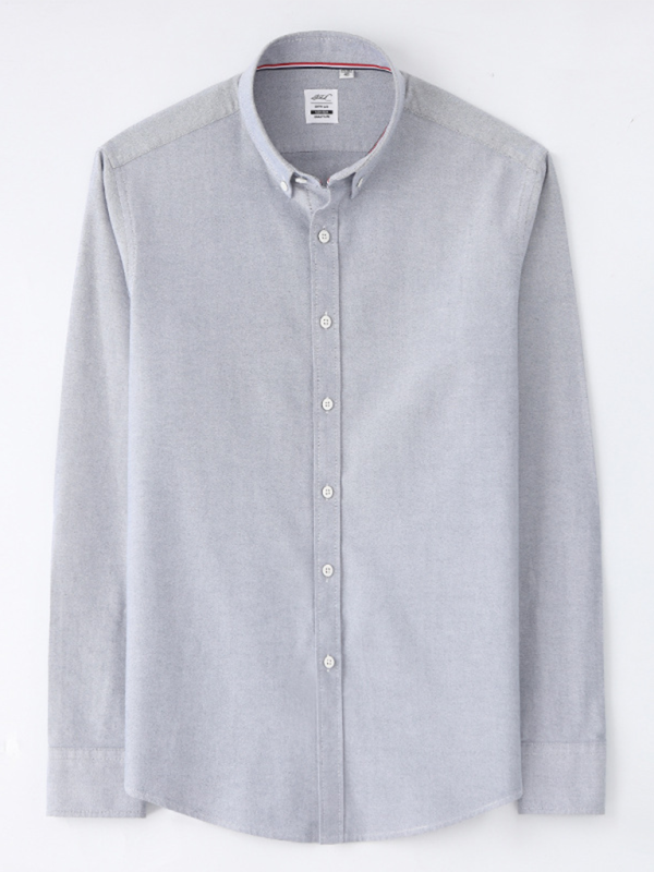 Classic Comfort: Men's Luxe Brushed Cotton Oxford Shirt - MENLL
