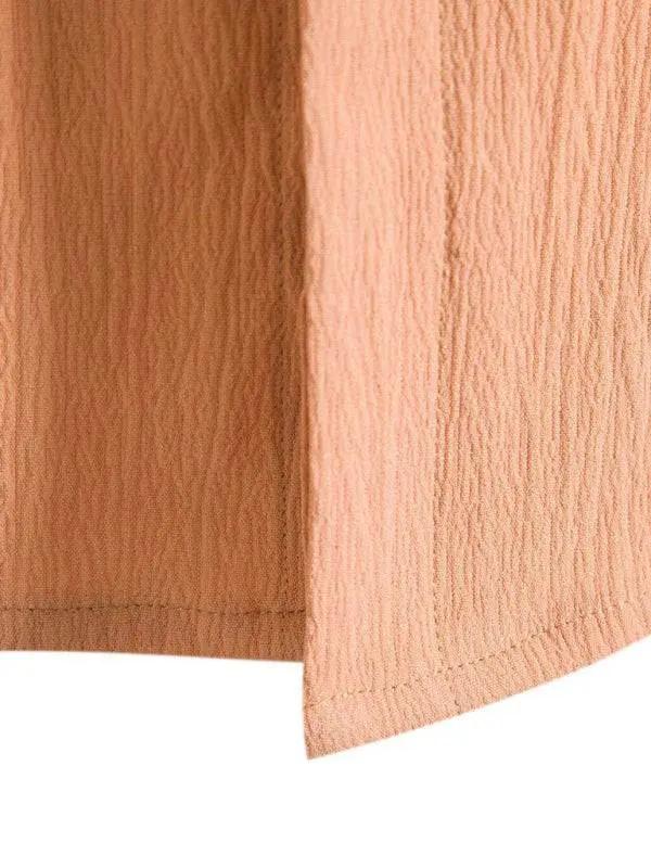 Effortlessly Stylish Men's Short Sleeve Casual Button-Up Shirt in Soft Cotton-Linen Blend - MENLL