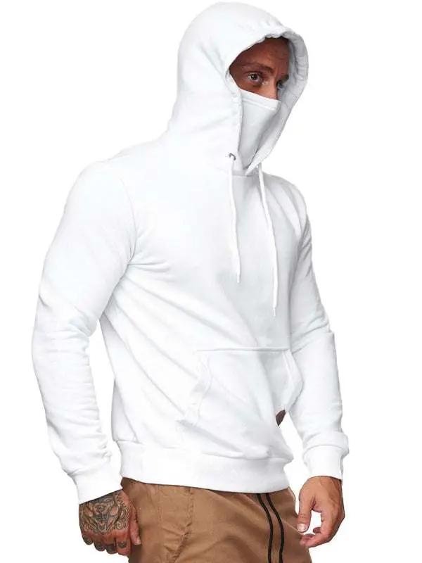 Men's Hooded Sweatshirt with Mask - Stylish Long Sleeve Comfort for Spring-Summer - MENLL