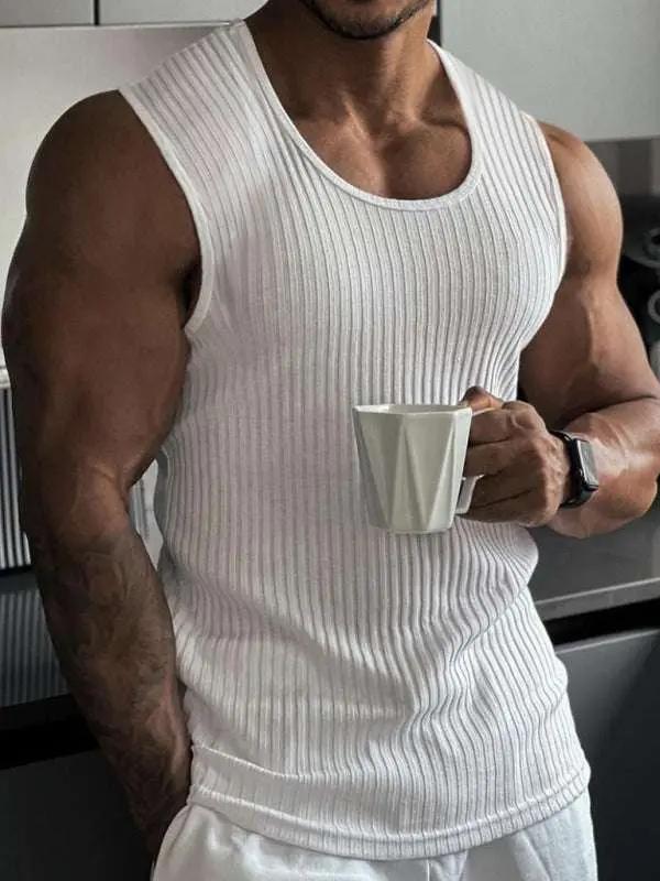 Sleek summer slim-fit sleeveless vest for men, perfect for casual comfort.