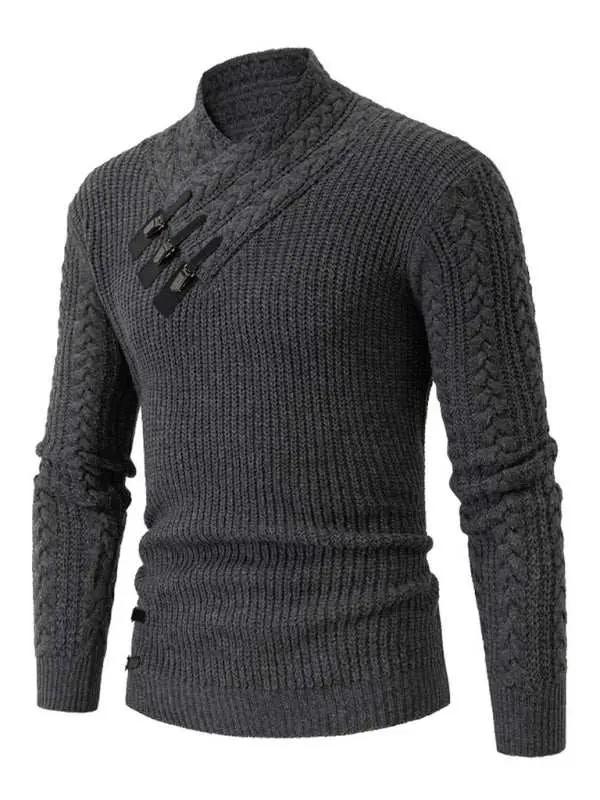 Cozy Autumn-Winter Men's Sleeveless Cable Knit Pullover Sweater - MENLL