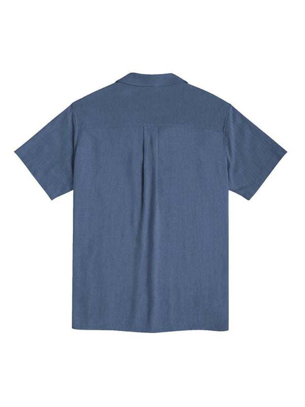 Effortlessly Stylish Men's Cuban Guayabera Linen Beach Shirt - Perfect for Spring-Summer Adventures
