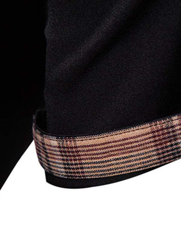 Stylish Men's Short Sleeve Plaid Color Block Shirt for Effortless Casual Elegance - MENLL
