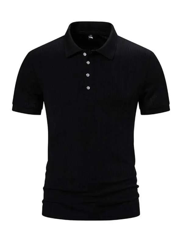 Stylish Men's Spring-Summer Pit Lapel Polo Shirt for Effortless Casual Elegance - MENLL