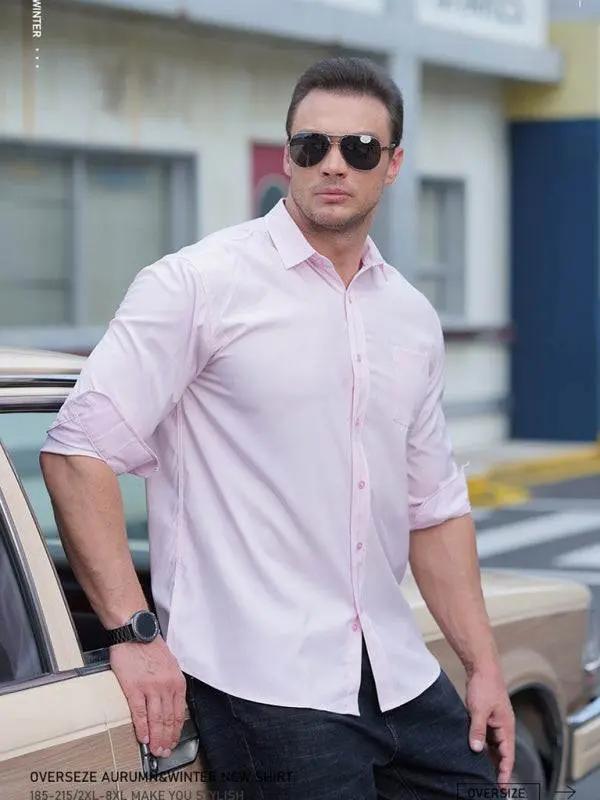Effortlessly Stylish Plus Size Loose-Fit Short Sleeve Casual Shirt for Men - MENLL