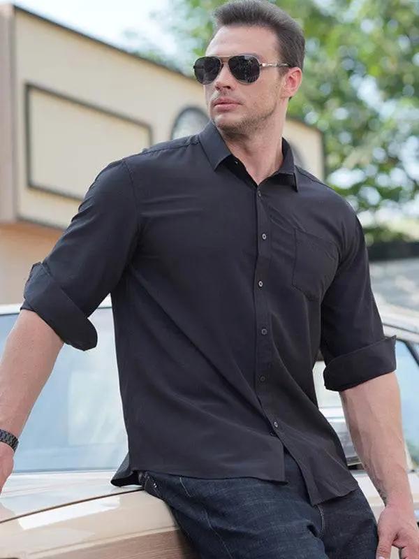 Effortlessly Stylish Plus Size Loose-Fit Short Sleeve Casual Shirt for Men - MENLL