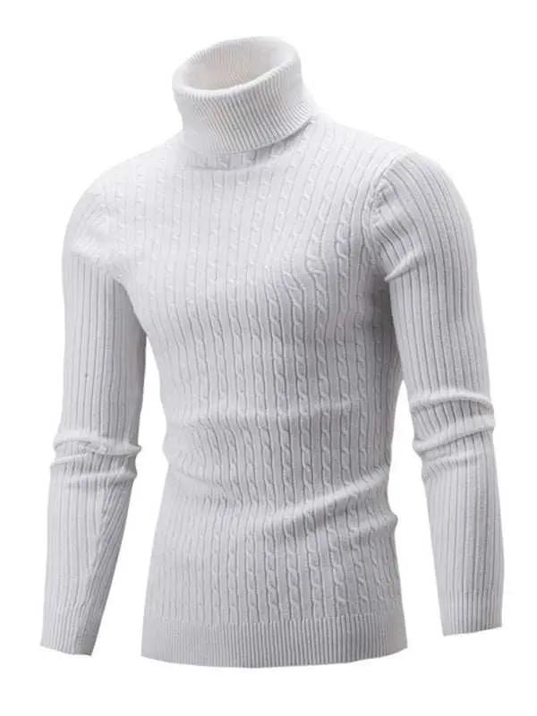 Sleek Stretchy Turtleneck Sweater for Men - Perfect Casual Elegance - MENLL