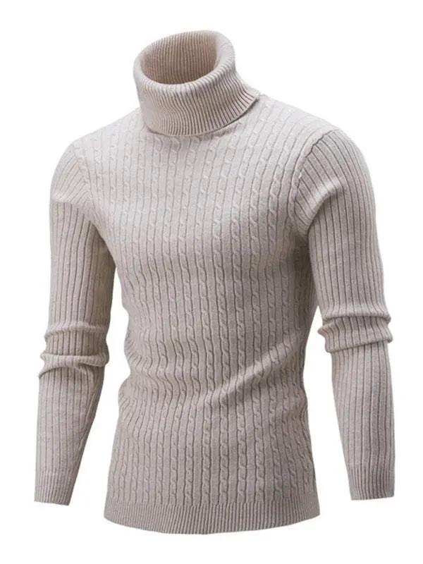 Sleek Stretchy Turtleneck Sweater for Men - Perfect Casual Elegance - MENLL