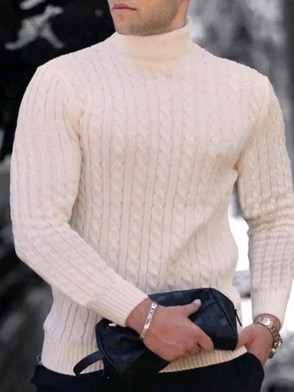 Sleek Stretchy Turtleneck Sweater for Men - Perfect Casual Elegance - MENLL