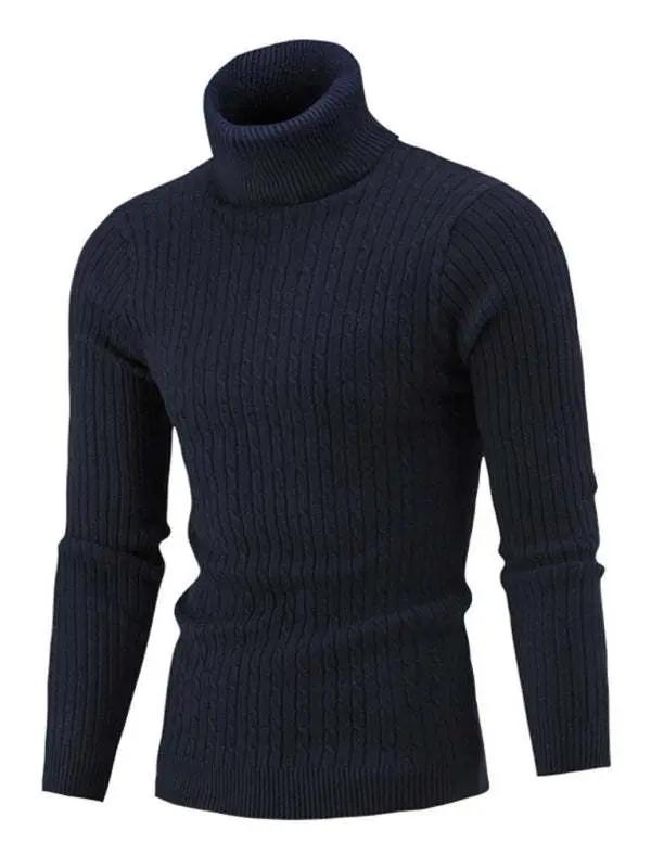 Sleek Stretchy Turtleneck Sweater for Men - Perfect Casual Elegance - MENLL