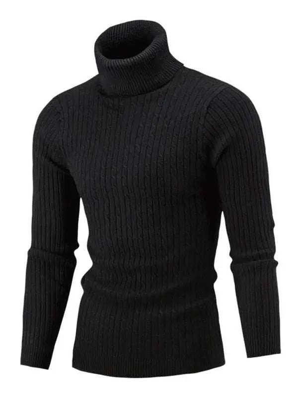 Sleek Stretchy Turtleneck Sweater for Men - Perfect Casual Elegance - MENLL