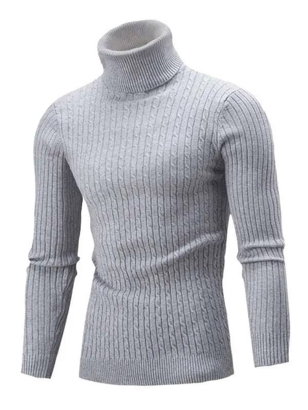 Sleek Stretchy Turtleneck Sweater for Men - Perfect Casual Elegance - MENLL