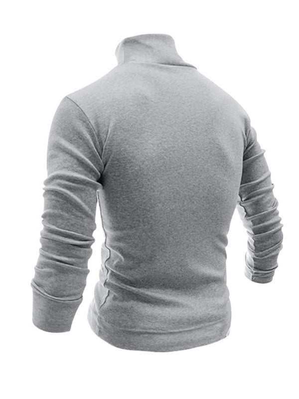 Stylish Men's High Collar Long Sleeve Turtleneck Tee for Effortless Layering - MENLL