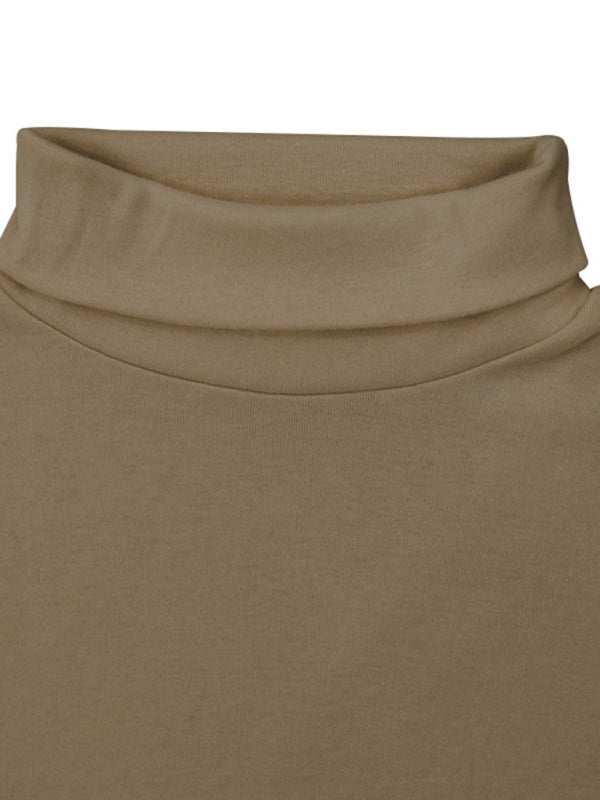 Stylish Men's High Collar Long Sleeve Turtleneck Tee for Effortless Layering - MENLL