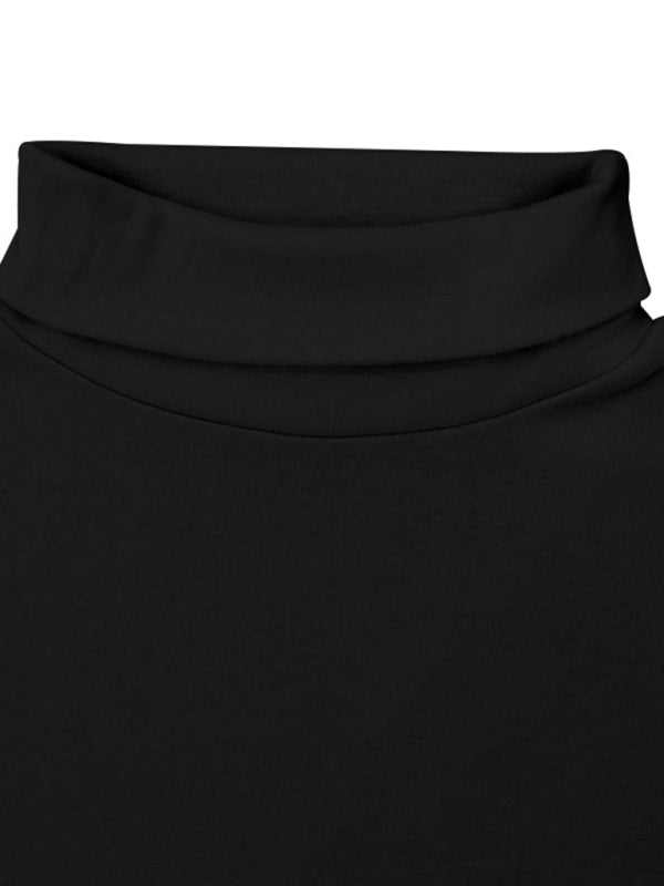 Stylish Men's High Collar Long Sleeve Turtleneck Tee for Effortless Layering - MENLL