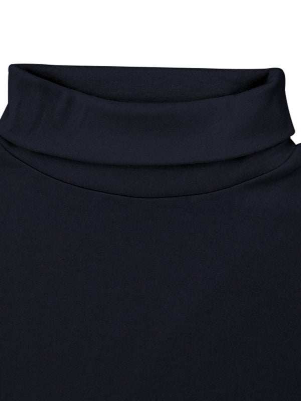 Stylish Men's High Collar Long Sleeve Turtleneck Tee for Effortless Layering - MENLL