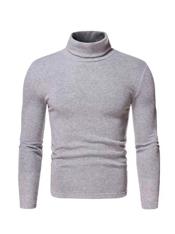 Cozy Autumn-Winter Men's Knitted Fleece Turtleneck Pullover - MENLL