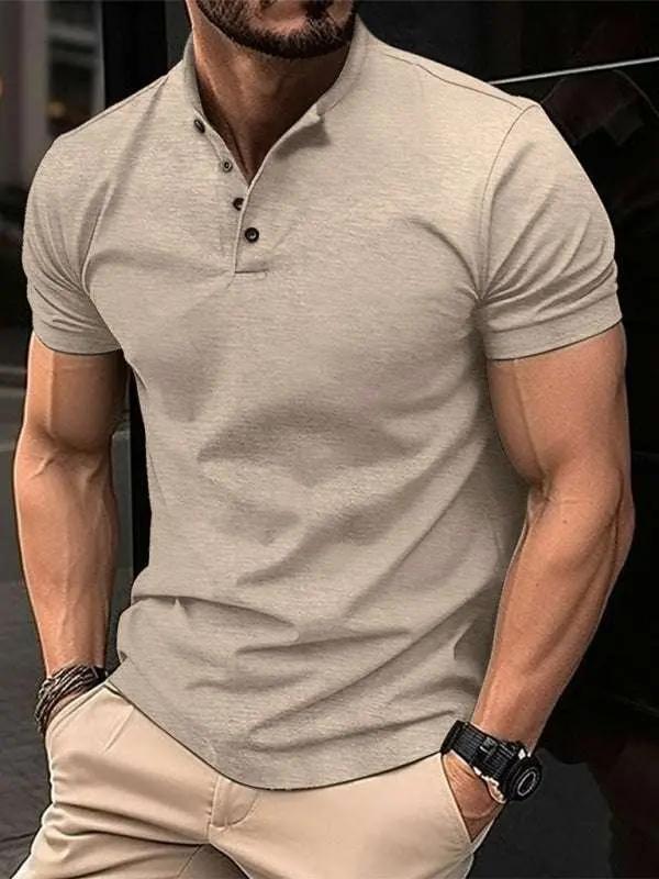 Stylish Men's Henley Neck Sports Polo - Perfect for Spring-Summer Adventures - MENLL