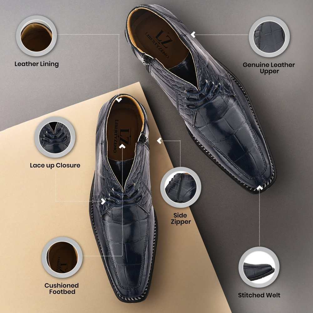 Liam Genuine Leather Lace-Up Style Boots for Men - MENLL