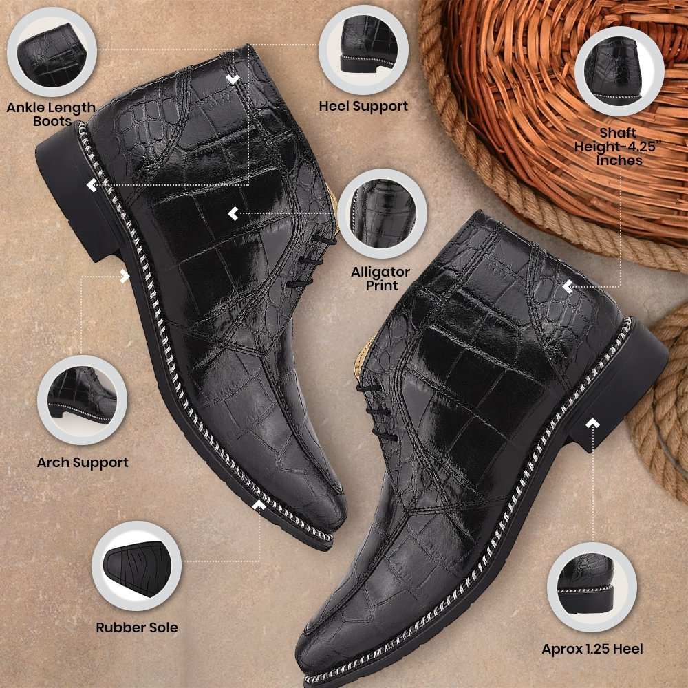 Liam Genuine Leather Lace-Up Style Boots for Men - MENLL