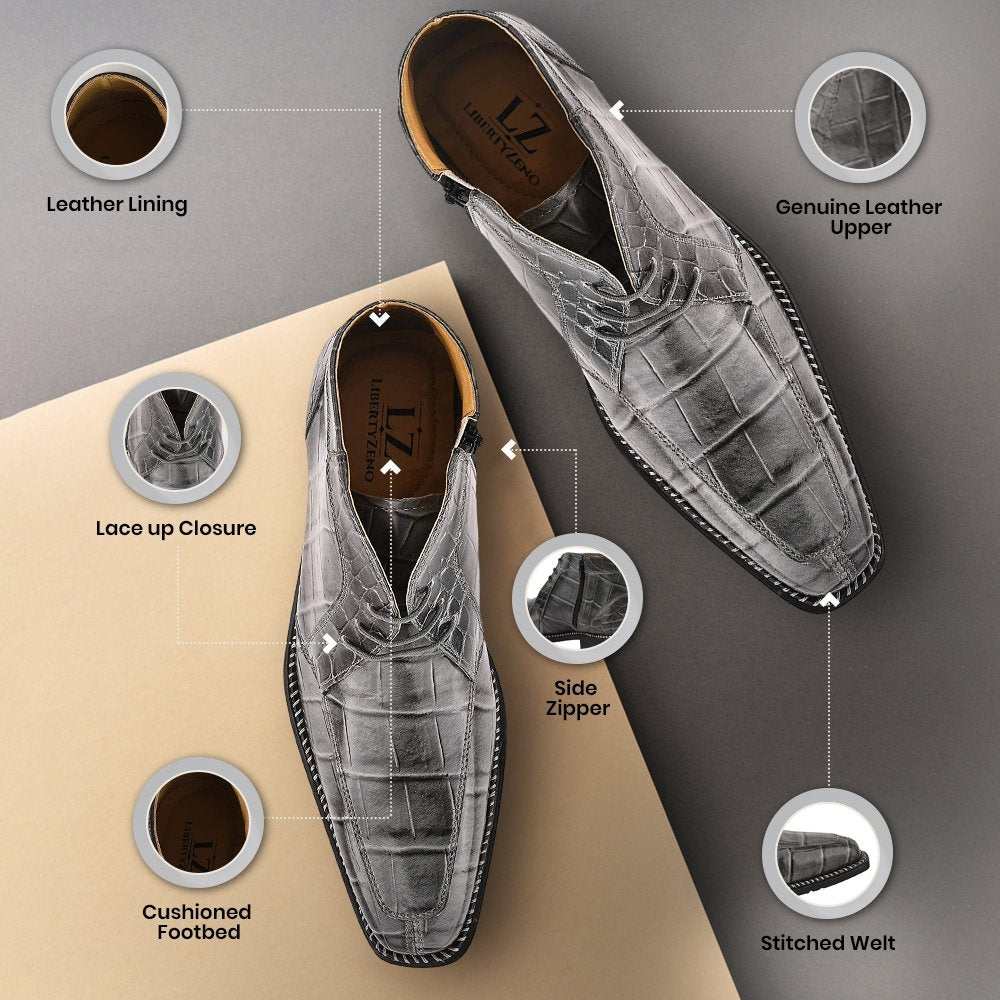 Liam Genuine Leather Lace-Up Style Boots for Men - MENLL