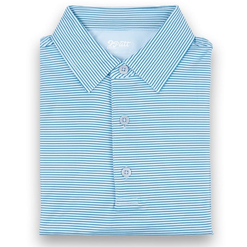 2putt Light Blue Stripe Men's Polo - Main Product Image
