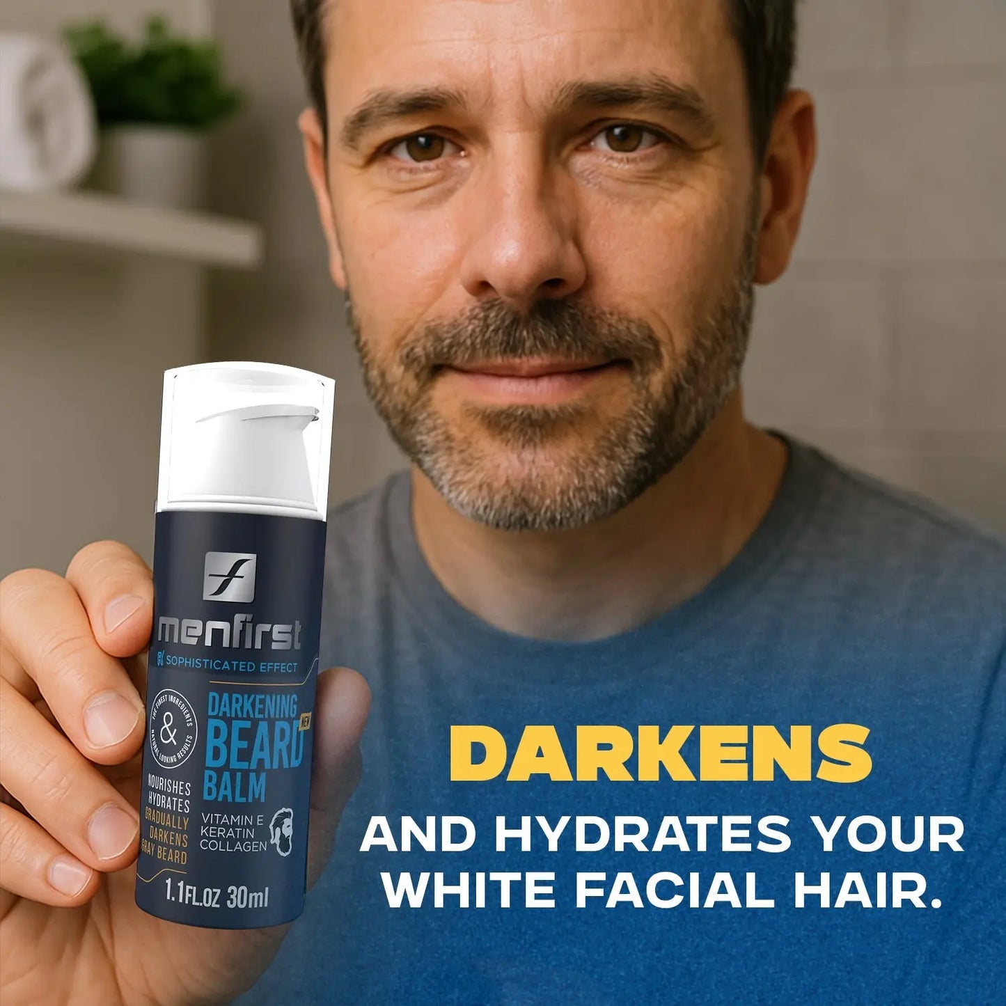 Menfirst Gradual Gray - Ultimate Gray Coverage Kit - 3-in-1 Shampoo, Beard Wash, Beard Balm & Pomade - 4 Pack Bundle Menfirst