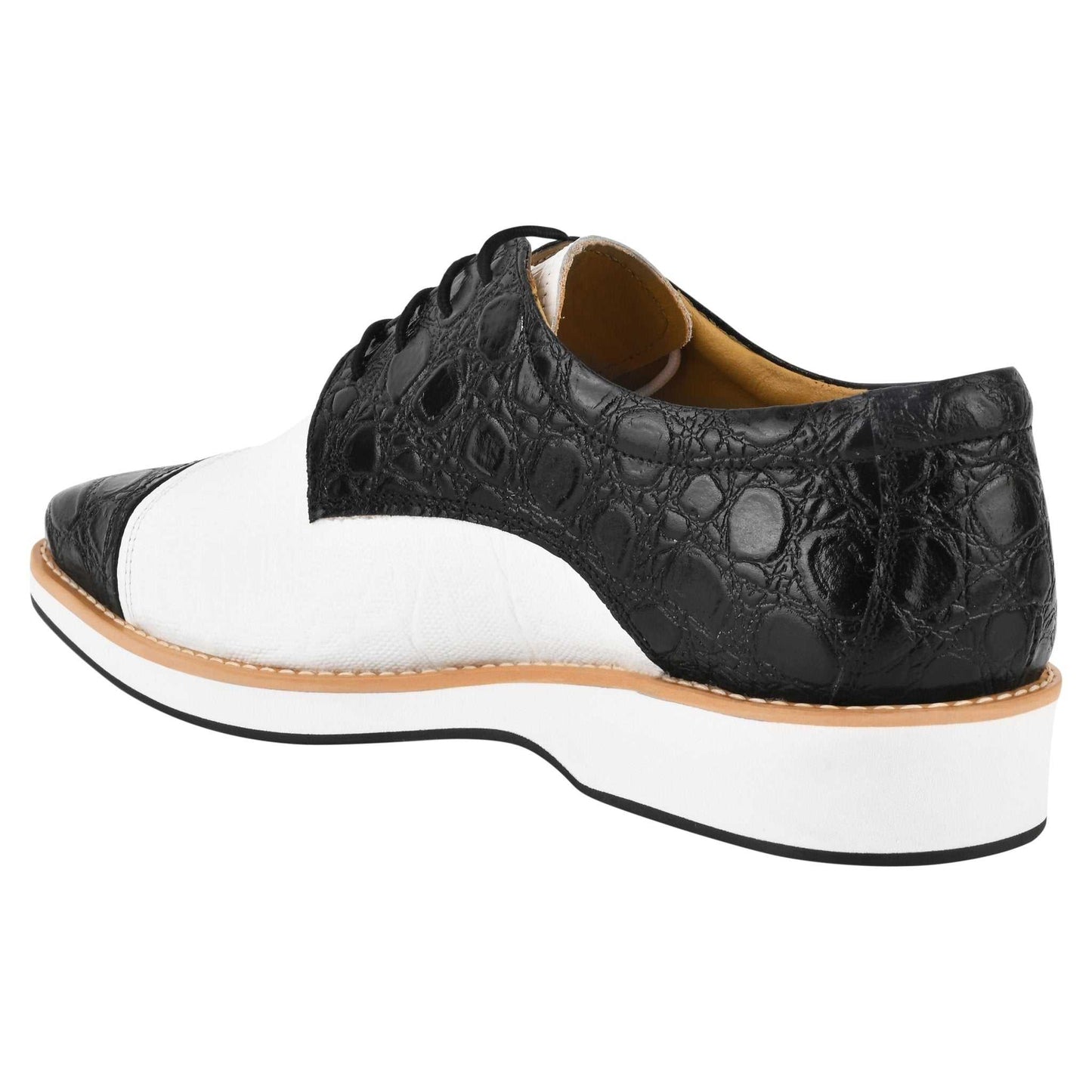 Lucky mens oxford croco lizard print casual shoes - MENLL